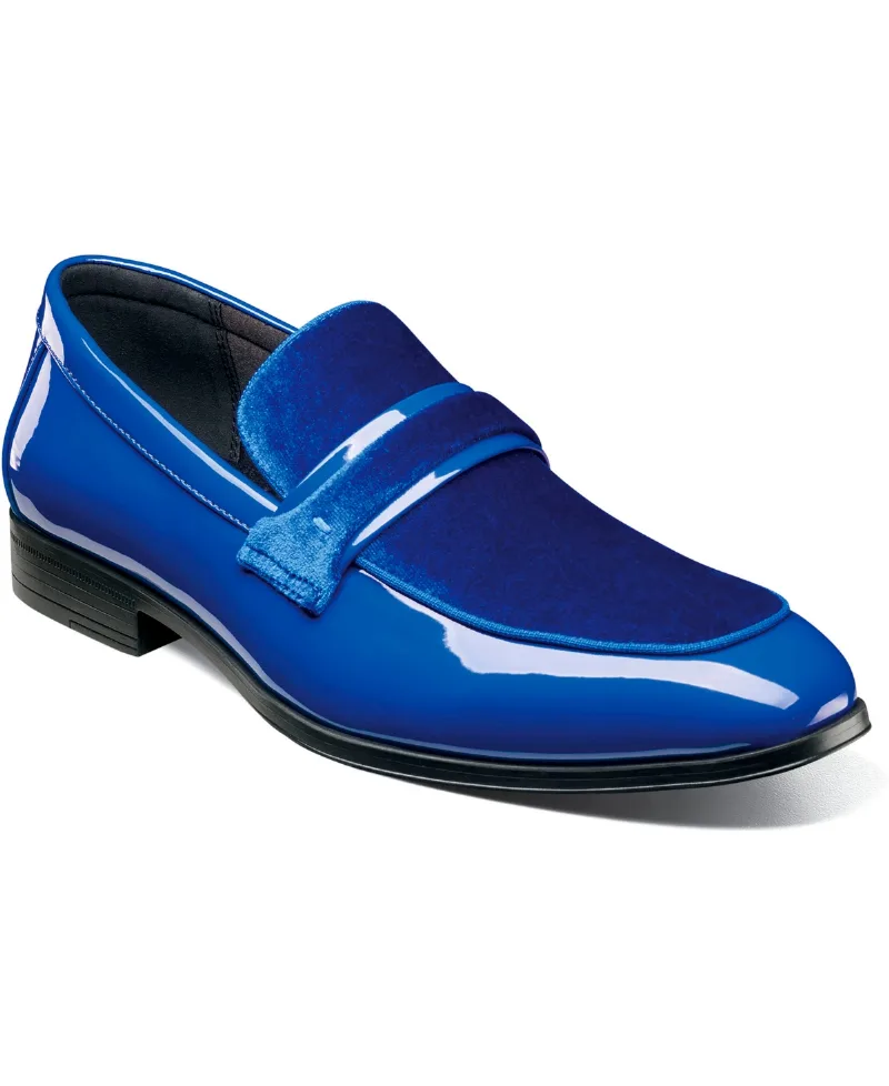Stacy Adams Men's Spratley Moc Toe Saddle Slip On Loafer - Royal
