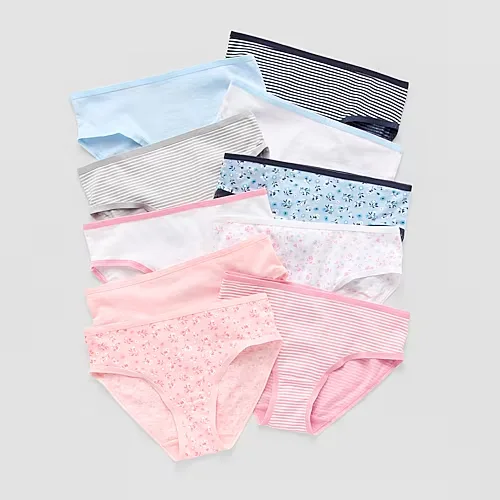 Thereabouts Girls 10 Pack Bikini Panty 351213, 10, Pink