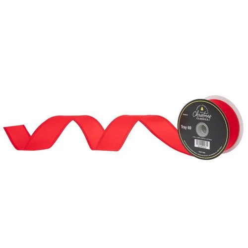Red - Velvet Wired Edge Ribbon - 1 1/2"