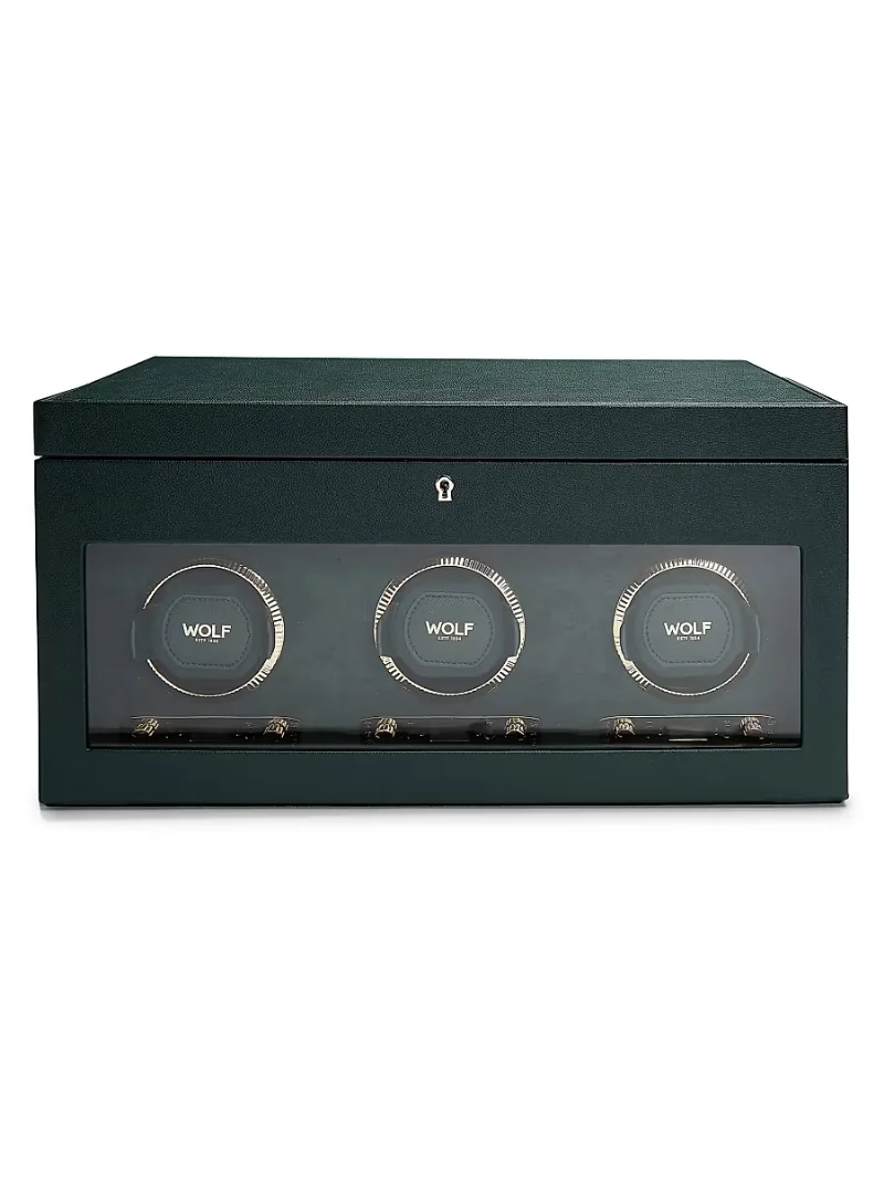Wolf British Racing Green Triple Watch Winder