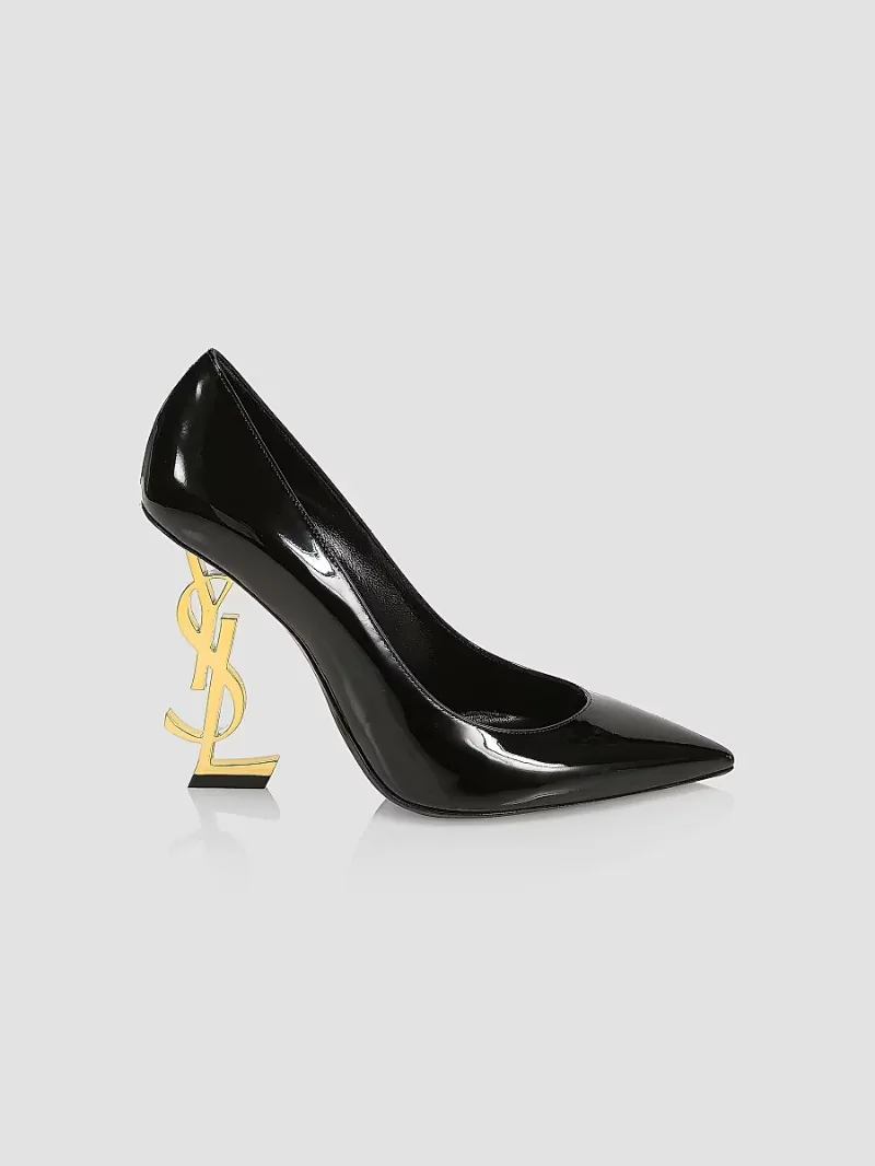 Saint Laurent Women's Opyum Point-Toe Patent Leather Pumps - Black - Size 5