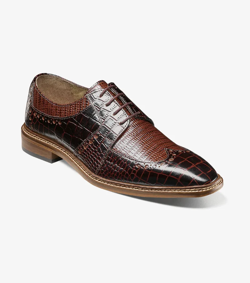 Stacy Adams Shoes Travato Wingtip Oxford Brown Multi Size 10.5