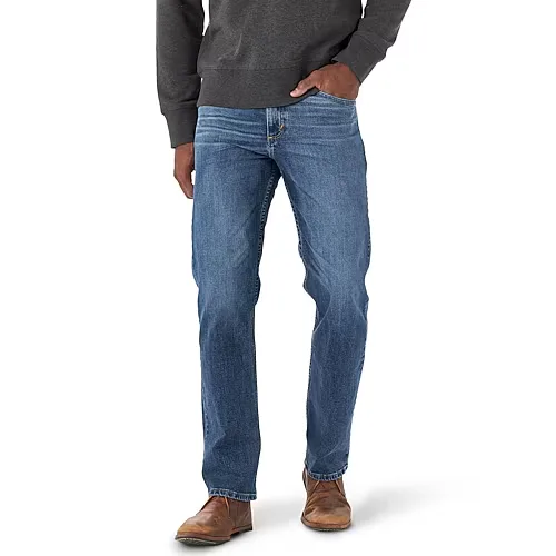 Wrangler Mens Stretch Straight Leg Relaxed Fit Jean, 30 30, Blue