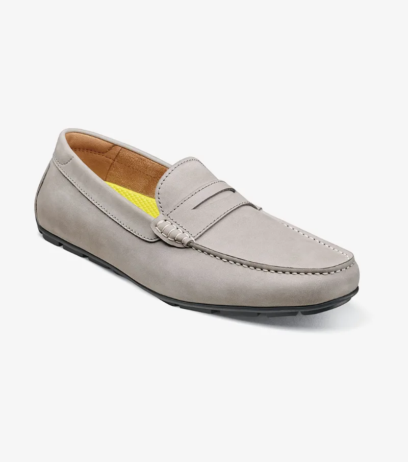 Florsheim Shoes Motor Smooth Moc Toe Penny Driver Gray Size 9.5