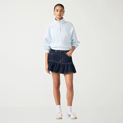 Levi's Women's Flounce Mini Skirt, 28, Blue