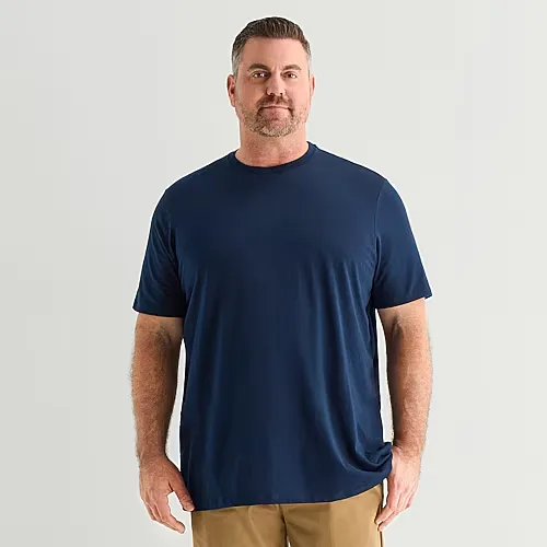 St. John's Bay Super Soft Mens Crew Neck Short Sleeve Quick Dry Big and Tall T-Shirt, 5x-large Tall, Blue