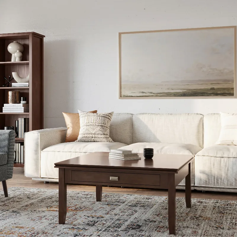 Ashley Simpli Home Artisan Coffee Table, Russet Brown