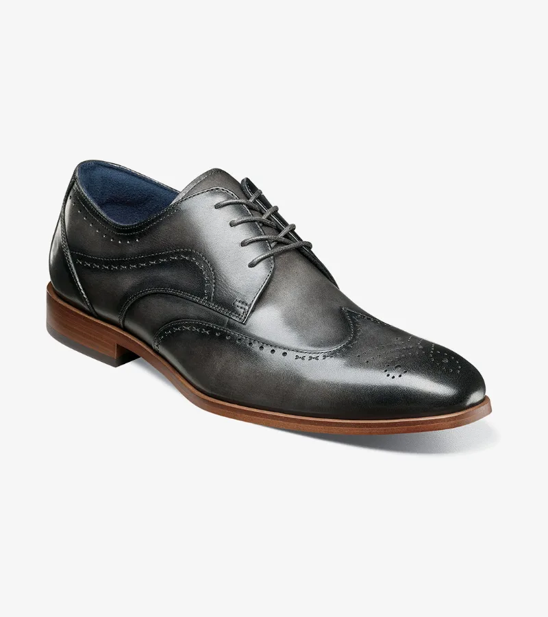 Stacy Adams Shoes Brayden Wingtip Oxford Gray Size 8