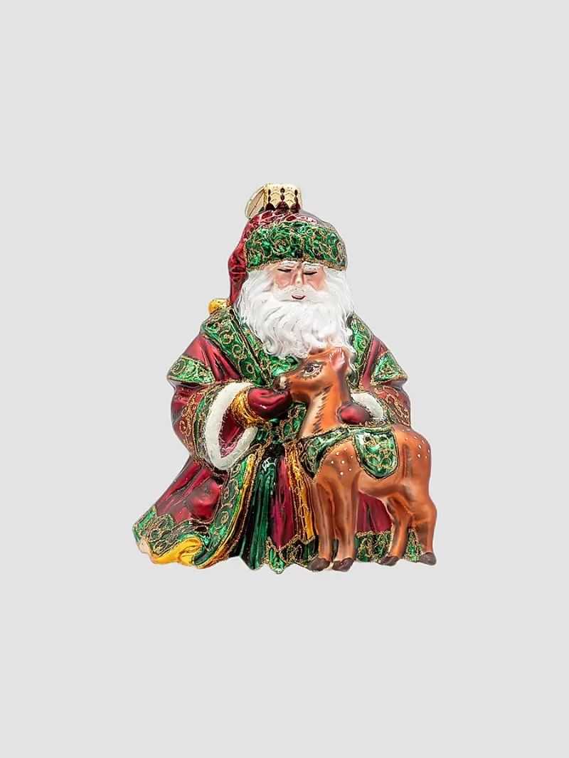 Christopher Radko European Santa a Woodland Offering Ornament