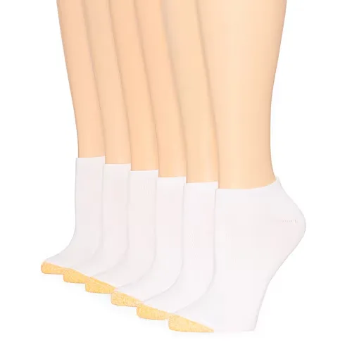 Gold Toe Womens 6 Pair Low Cut Socks, 10-12, White