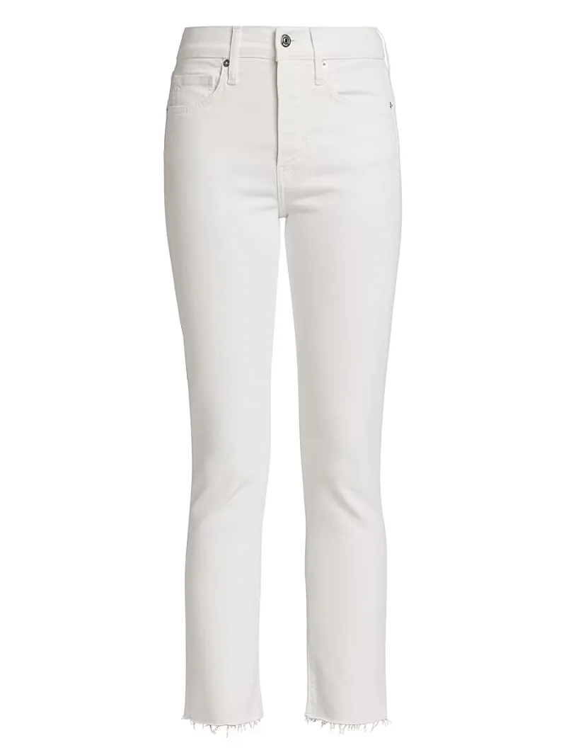 Women's Carly High-Rise Stretch Kick-Flare Crop Jeans - White - Size 24