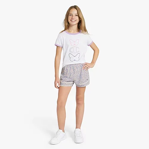 Champion Big Kid Girls Running Short, Medium (10-12), Blue