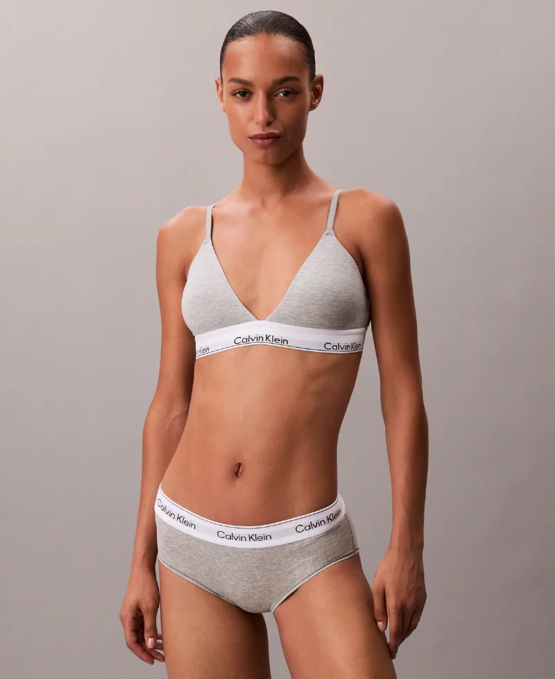 Calvin Klein Women's Icon Cotton-Modal Lightly Lined Triangle Bralette QF8498 - Heather
