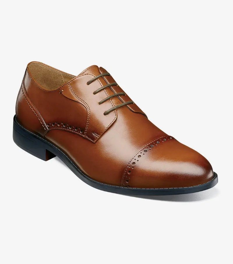 Stacy Adams Shoes Barnett Cap Toe Oxford Scotch Size 7