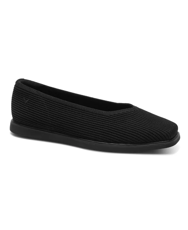 Vivaia Women's Mabel Square-Toe All-Day Standing Flats - Solid black water rpt
