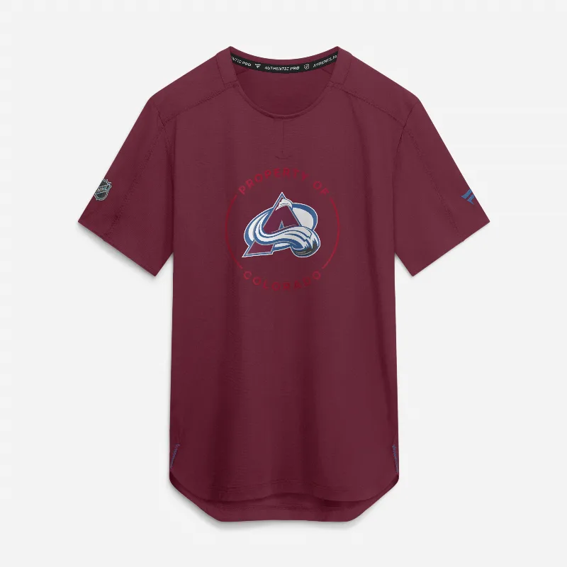 Men's Fanatics Burgundy Colorado Avalanche Authentic Pro Train Performance T-Shirt