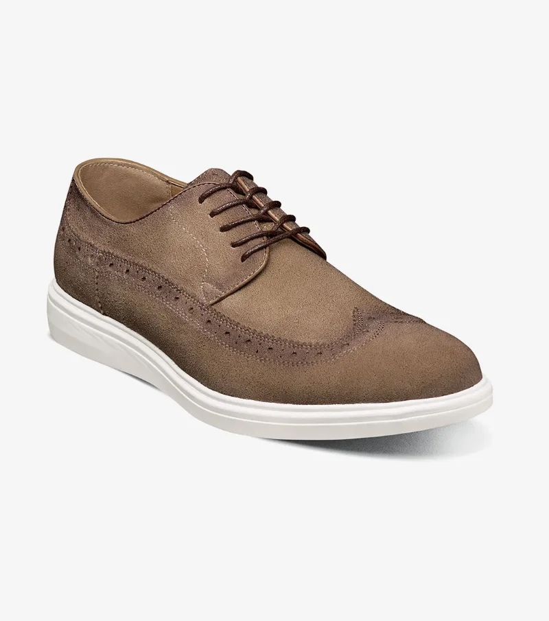 Stacy Adams Shoes Trudell Wingtip Lace Up Sand Size 12