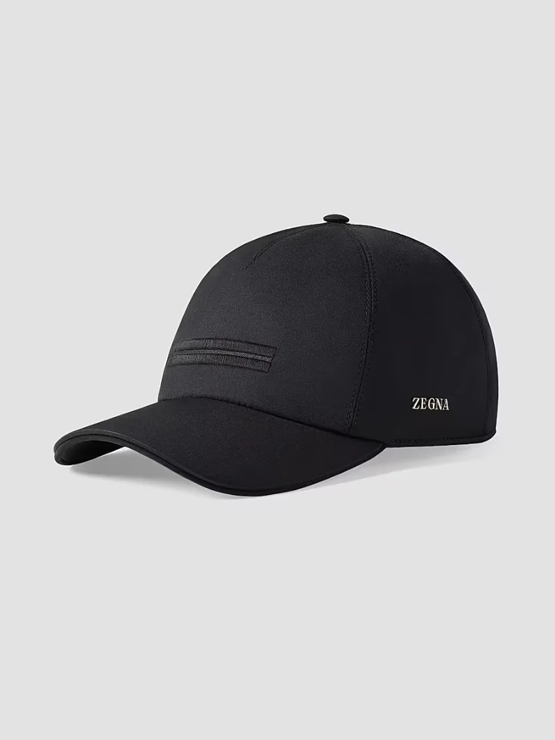 ZEGNA Men's Microfiber Motorin Baseball Cap - Black - Size Small
