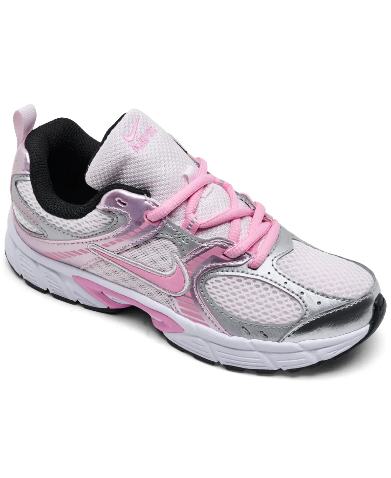Nike Big Girls' V5 Rnr Low Top Athletic Sneakers from Finish Line - Pearl Pink,Metallic Silve