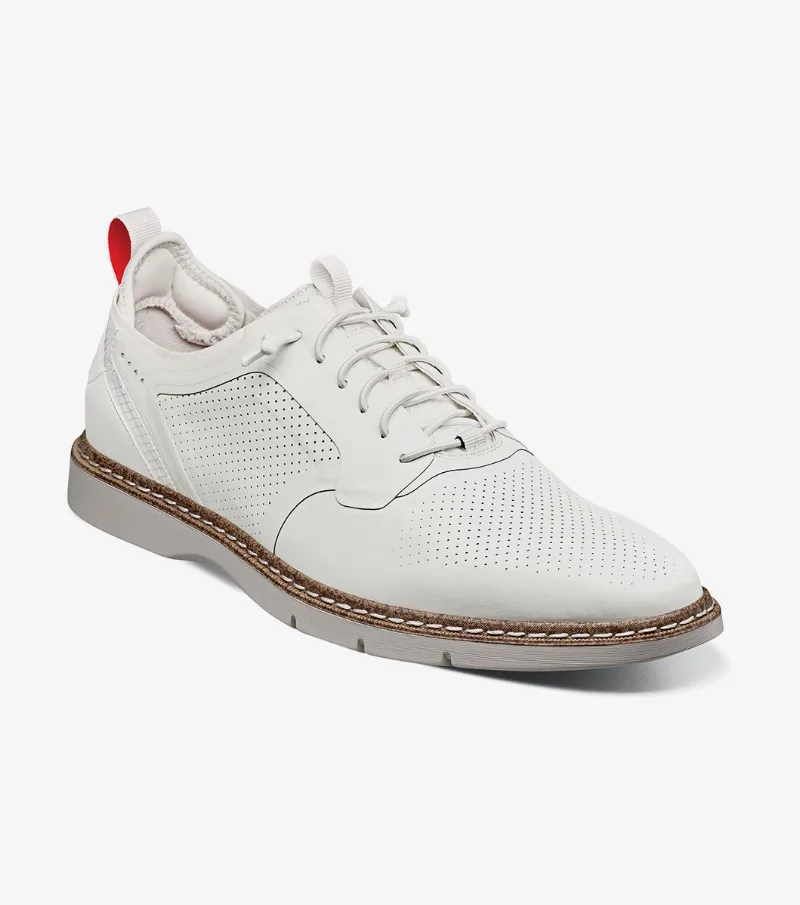 Stacy Adams Shoes Synchro Plain Toe Elastic Lace Up White Size 14