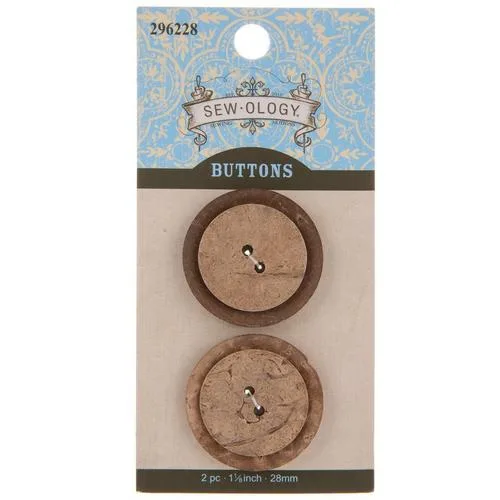 Coconut Round Buttons - 28mm