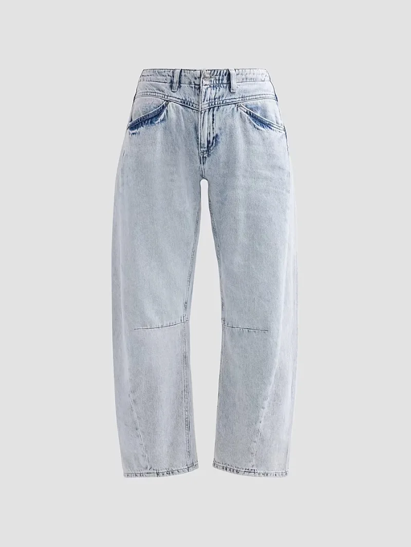 Le Jean Women's Selena Cuffed Crop Jeans - Indigo Bloom - Size 26