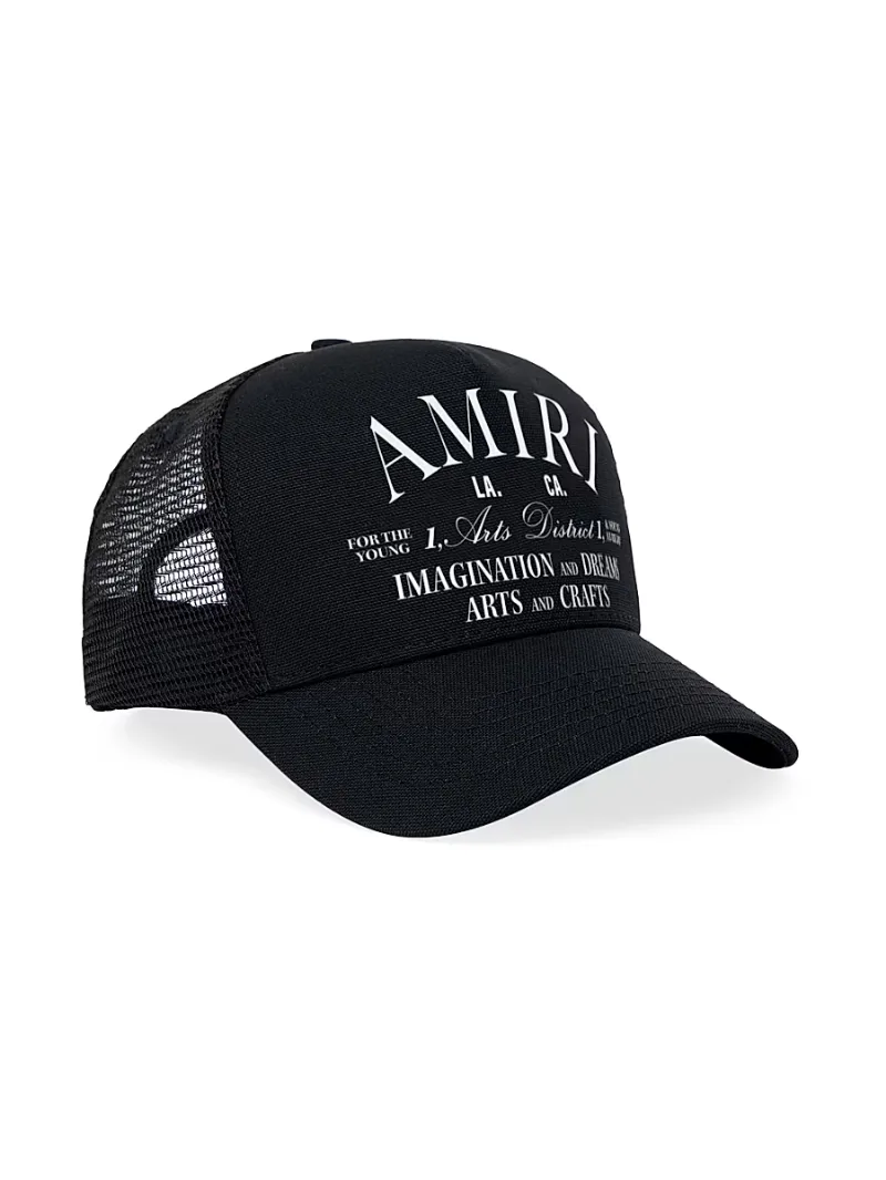 Amiri Men's Arts District Logo Trucker Hat - Black