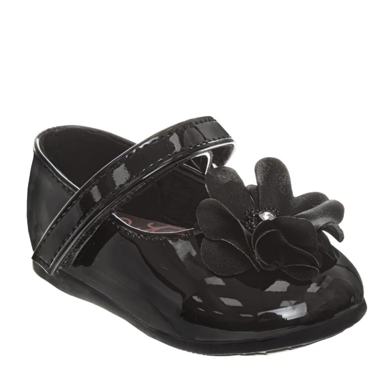 Josmo Little Girls Dress Shoes Soft Sole Elegant Stylish First Steps Comfort Fit (Infant) - Black patent