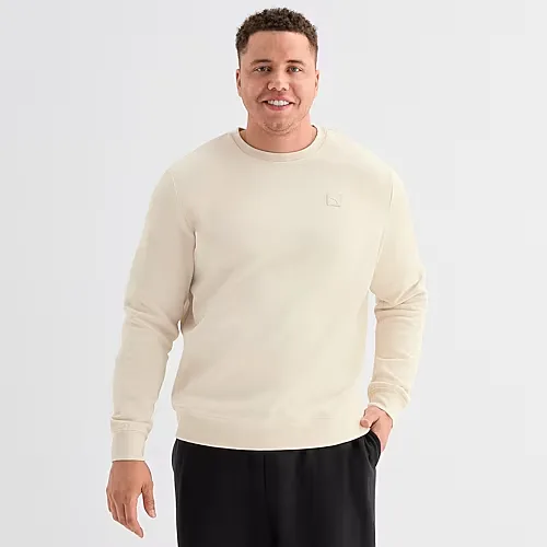PUMA Mens Crew Neck Long Sleeve Big and Tall Sweatshirt, 4x-large Tall, Beige