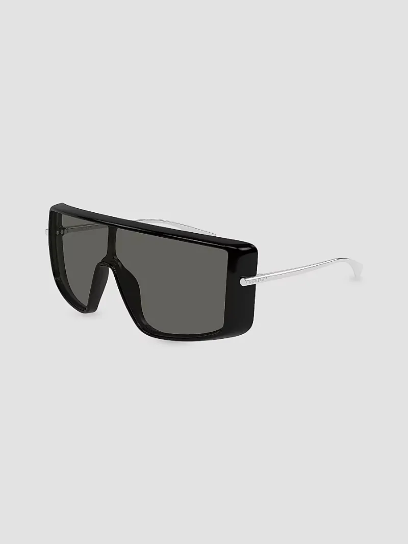 Men's T-Bar Visor 99MM Shield Sunglasses - Black