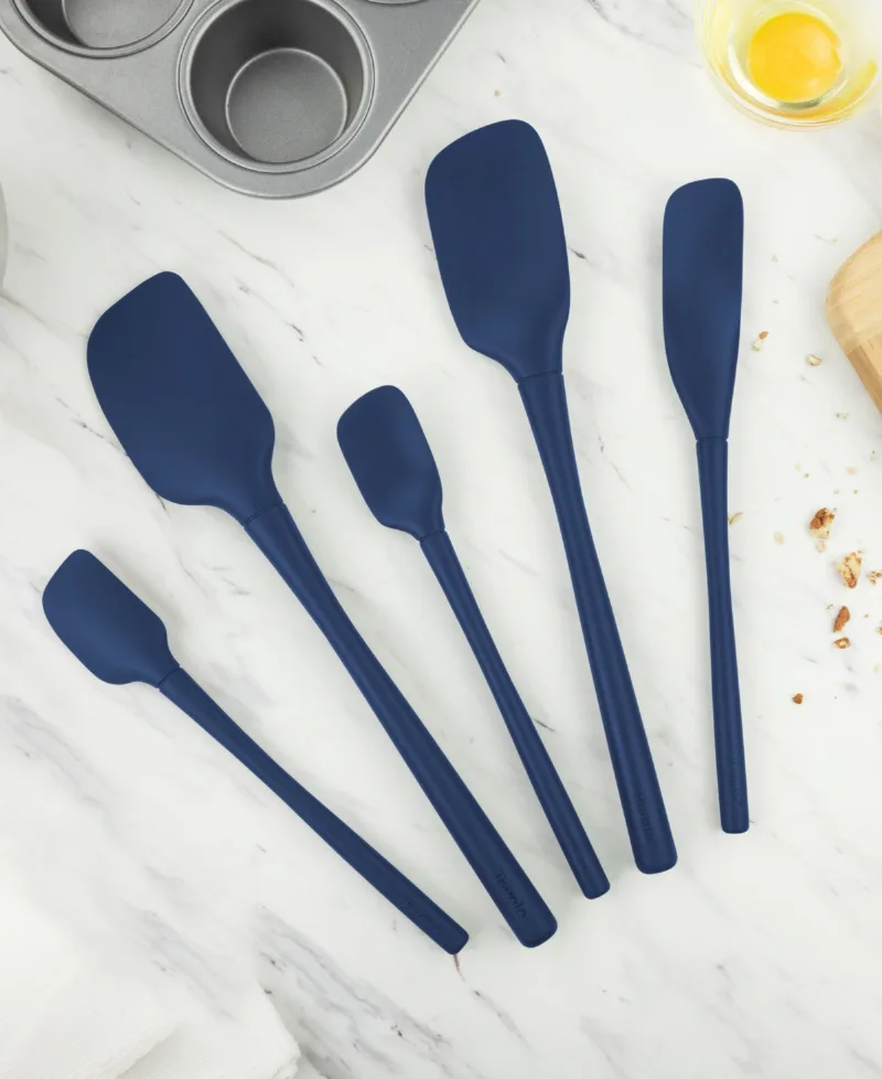 Tovolo 5-Pc. Flex-Core All-Silicone Kitchen Spatula Set - Deep Indigo
