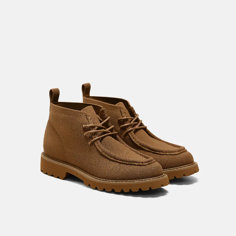 VIVAIA Round-Toe Lug Sole Ankle Boots (Francis)|CARAMEL|US 8.5