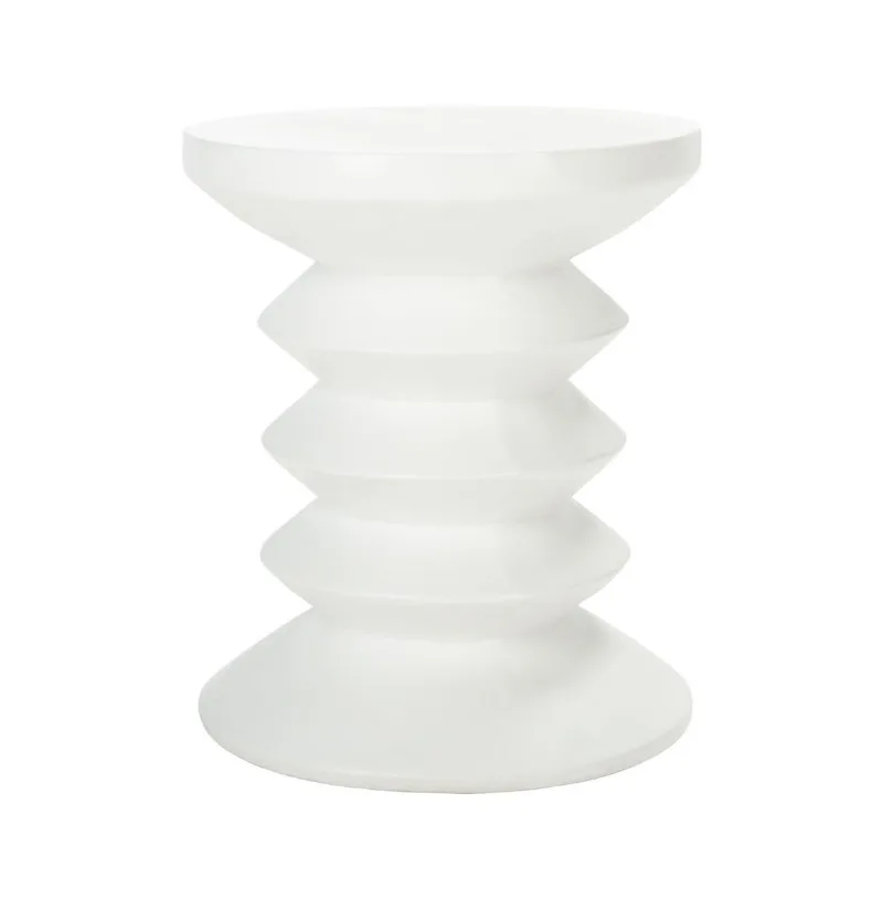 Benaya Concrete Accent Stool - Ivory