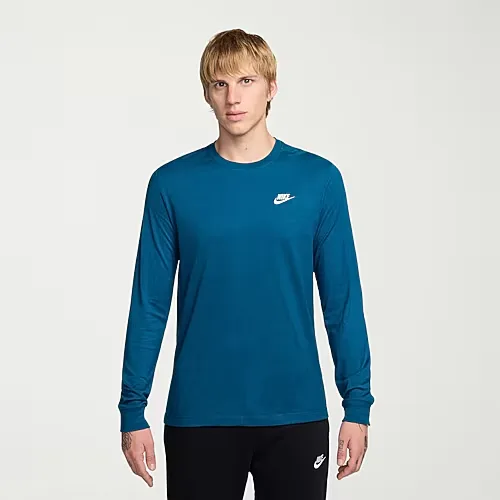 Nike Club Mens Crew Neck Long Sleeve Quick Dry Active Big and Tall T-Shirt, 4x-large, Green