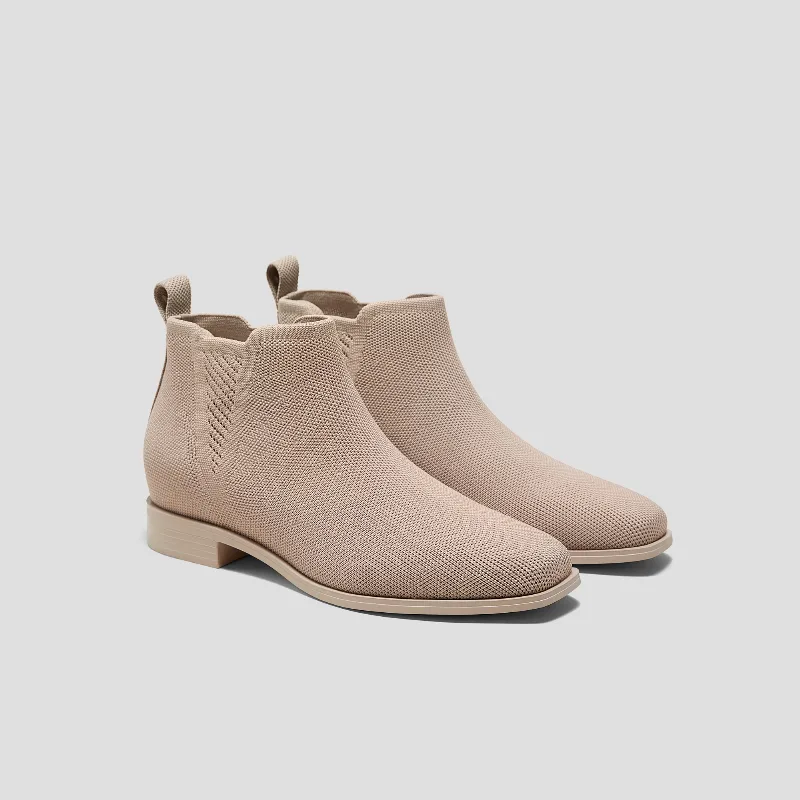 VIVAIA Square-Toe Slip-On Chelsea Boots (Ryan Slip-On)|WARM TAUPE|9-9.5