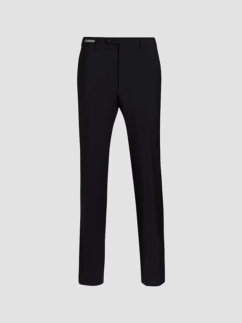 Corneliani Men's Stretch-Wool Straight-Leg Pants - Navy - Size 40