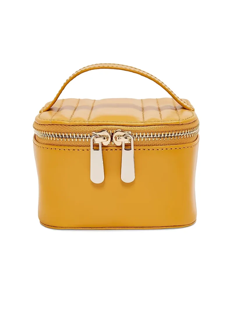 Wolf Maria Zip Leather Jewelry Cube - Yellow