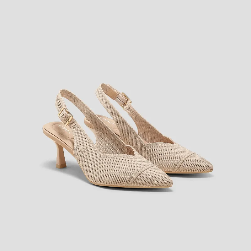 VIVAIA Pointed-Toe Slingback Heels (Addison)|ALMOND|US 8