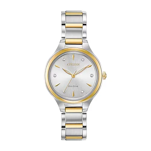 Citizen Corso Womens Diamond Accent Two Tone Stainless Steel Bracelet Watch Fe2104-50a, One Size