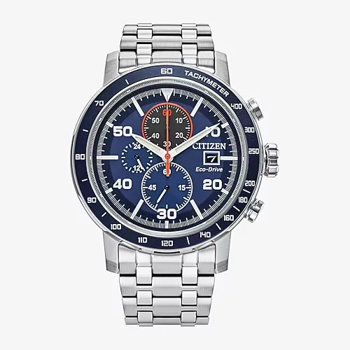 Citizen Weekender Mens Chronograph Silver Tone Stainless Steel Bracelet Watch Ca0850-59l, One Size
