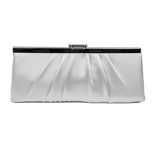 Gunne Sax by Jessica McClintock Pleated Clutch, One Size, Silver