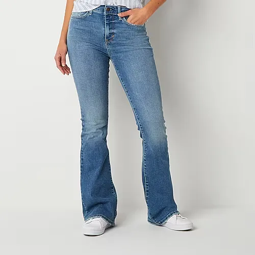 A.N.A Womens High Rise Flare Leg Jean, 16, Blue
