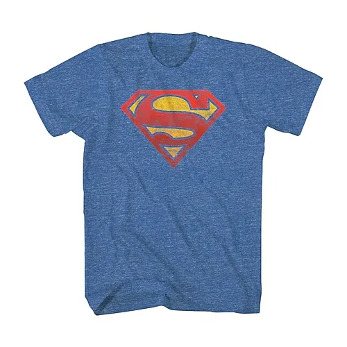 Mens Crew Neck Short Sleeve Regular Fit Superman Big and Tall Graphic T-Shirt, 4x-large, Blue