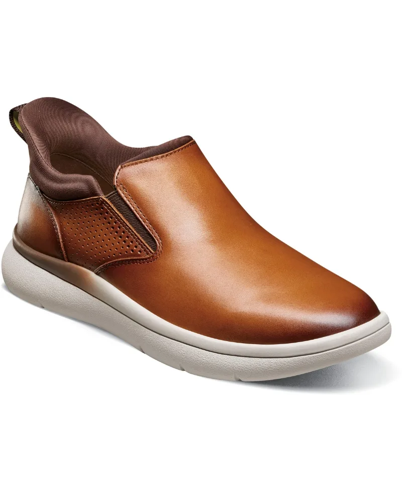 Florsheim Men's Fleet Plain Toe Slip On Sneaker - Cognac