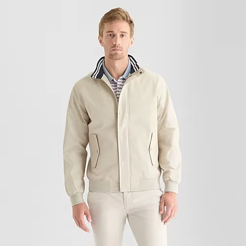 St. John's Bay Harrington Golf Mens Midweight Softshell Jacket, Small, Beige