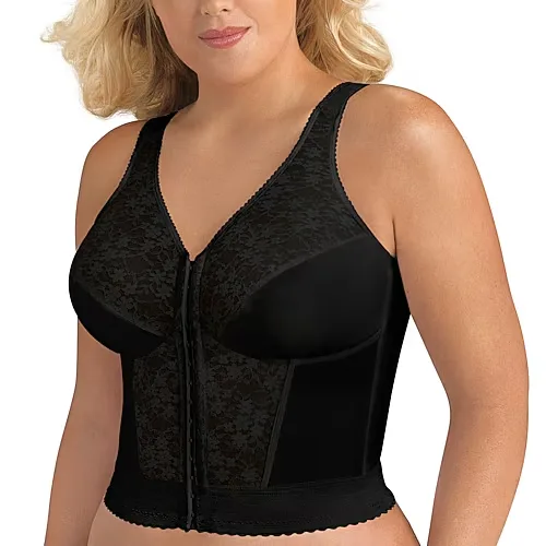 Exquisite Form Fully Full Coverage Longline Unlined Full Coverage Bra 5107565, D, Black