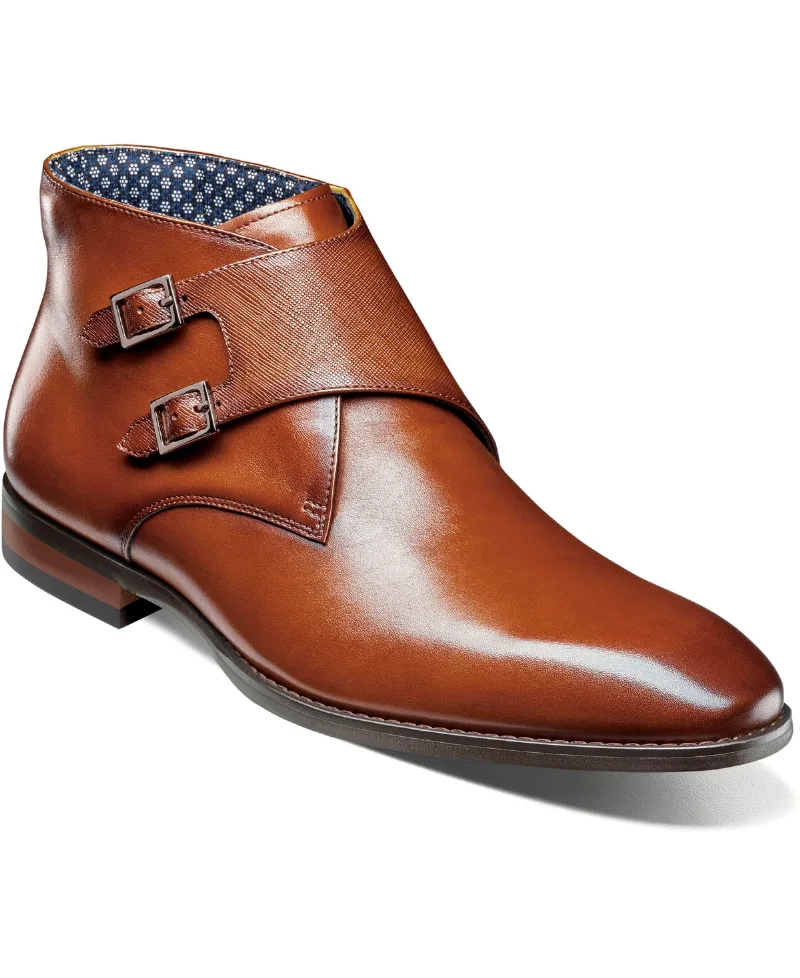 Stacy Adams Men's Kaius Double Monk Strap Boots - Cognac
