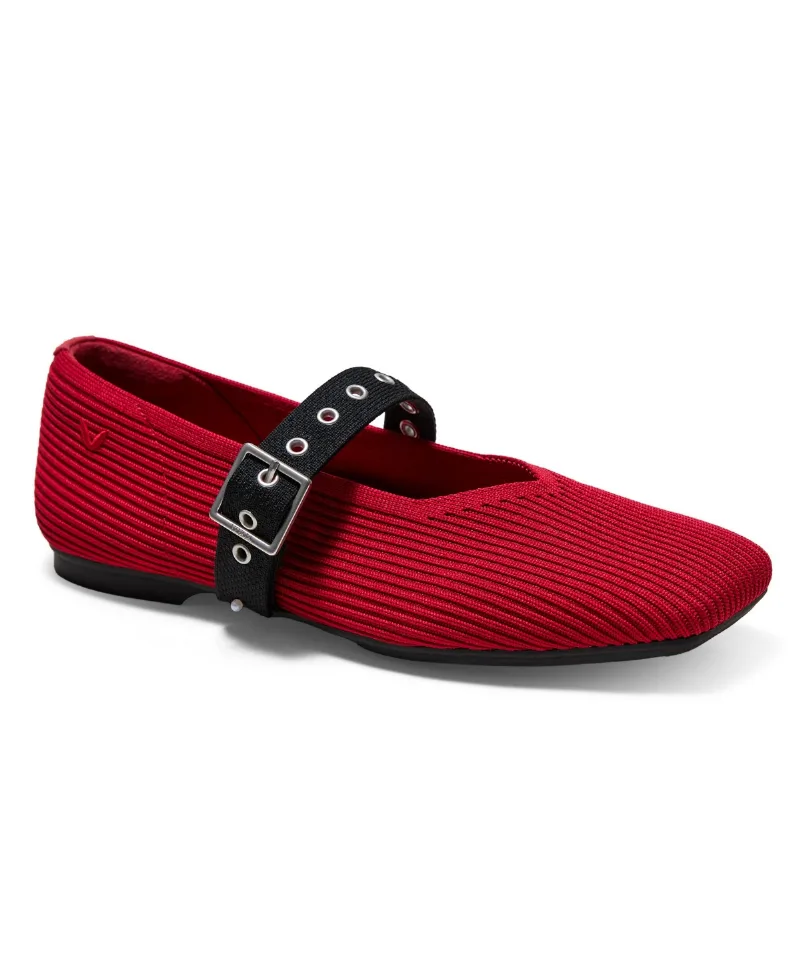 Vivaia Women's Myriel Square-Toe Margot Mary Jane 3.0 - Ruby Red