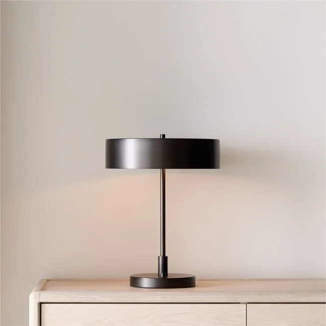 Zain Dark Pewter Grey Table Lamp with USB Port 18"