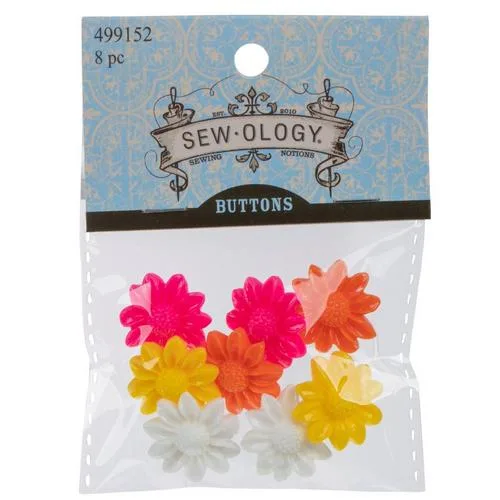 Bright Mum Flower Shank Buttons